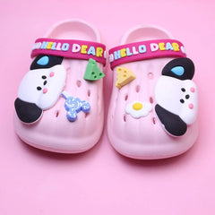 Cute Pink Hello Dear Kids Clogs