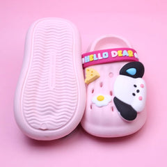 Cute Pink Hello Dear Kids Clogs