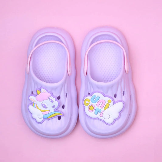 Attractive Light Blue Unicorn Kids Clogs