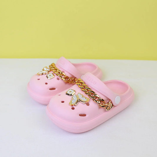 Dashing Pink Luxury Kids Clogs