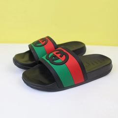 Attractive Black Themed Flat Slides