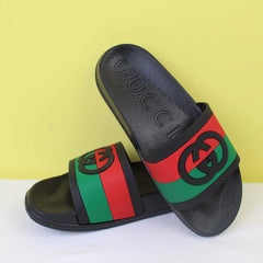 Attractive Black Themed Flat Slides