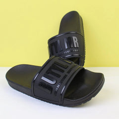 Attractive Black Themed Flat Slides