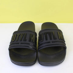 Attractive Black Themed Flat Slides