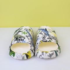 Attractive Off White Themed Flat Slides