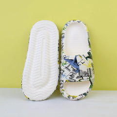 Attractive Off White Themed Flat Slides