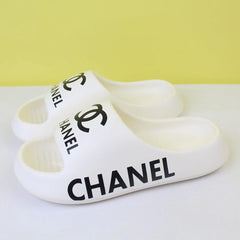 Attractive White Themed Flat Slides