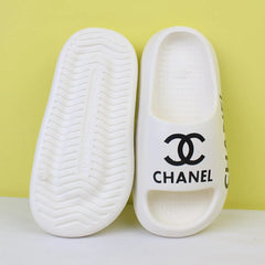 Attractive White Themed Flat Slides