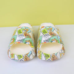 Attractive Off White Themed Flat Slides