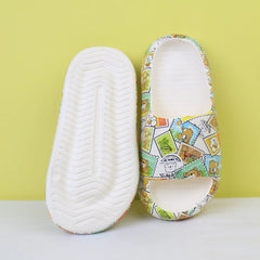 Attractive Off White Themed Flat Slides