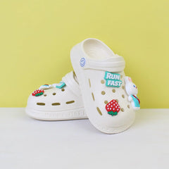 Attractive White Themed Kids Clogs