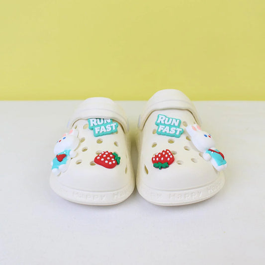 Attractive White Themed Kids Clogs