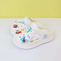 Attractive White Themed Kids Clogs