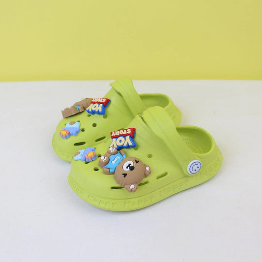 Attractive Green Themed Kids Clogs