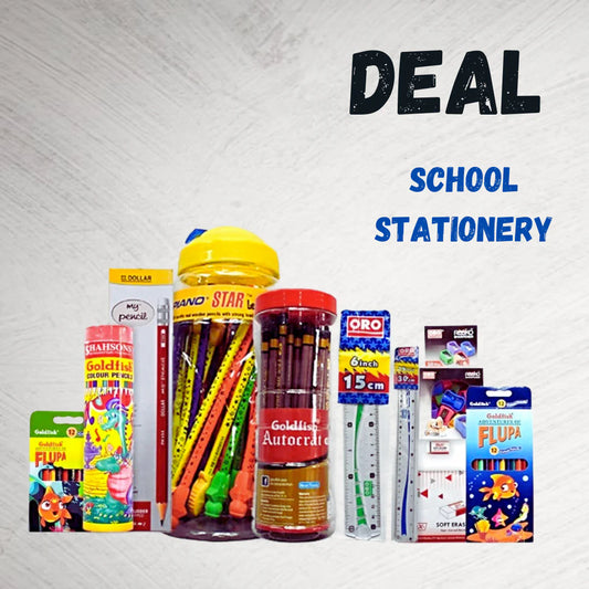 Bundle Pack Of 5 - Dollar Mypencil - #2 HB - 12 Pcs - Box, Eraser, Scale (Ruler), Sharpener And Color Pencils