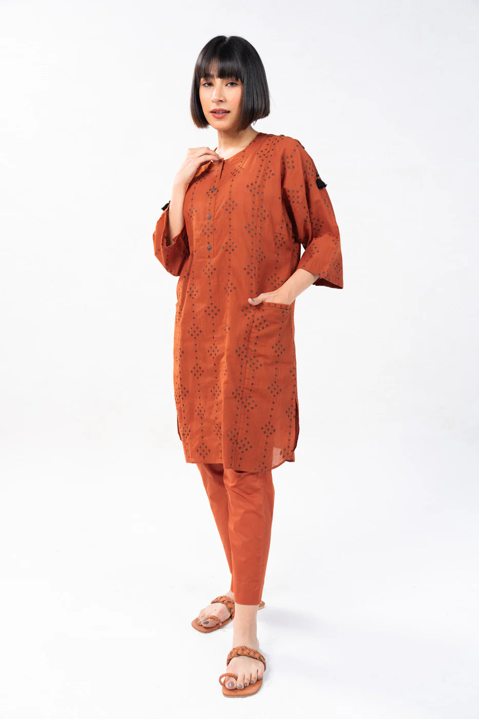 2 Pc Dyed Jacquard Outfit