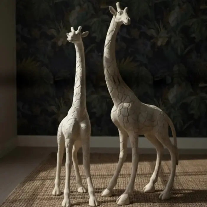 Serene Giraffe Sculptures Set (Set of 2)