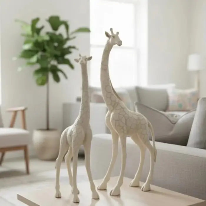 Serene Giraffe Sculptures Set (Set of 2)