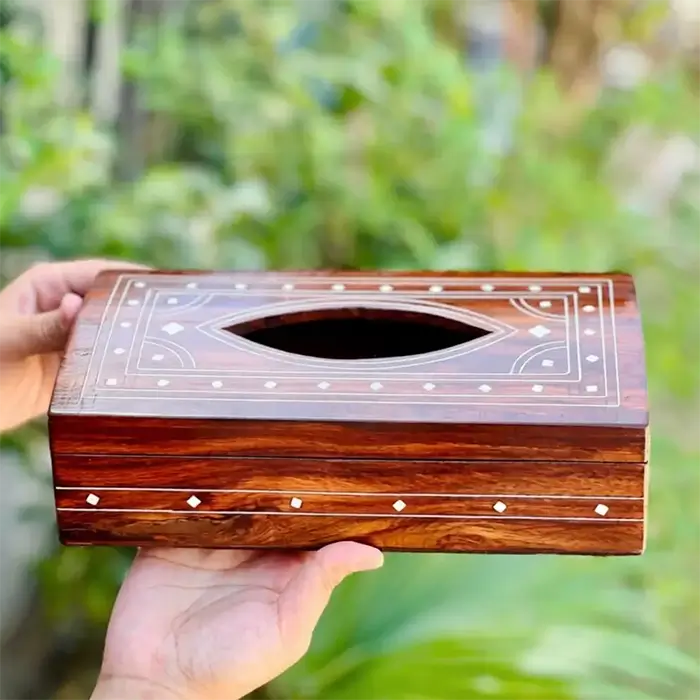 Sheesham Wood Inlay Tissue Box