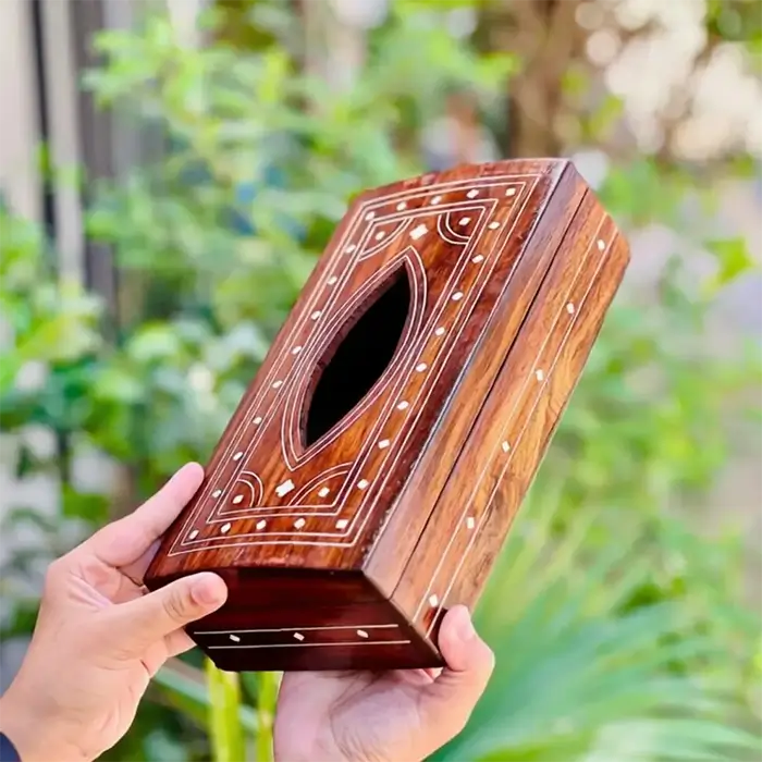 Sheesham Wood Inlay Tissue Box
