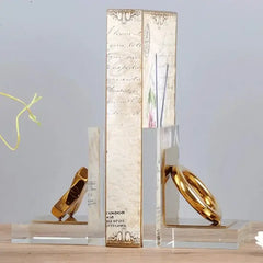 Stainless Steel Crystal Bookends