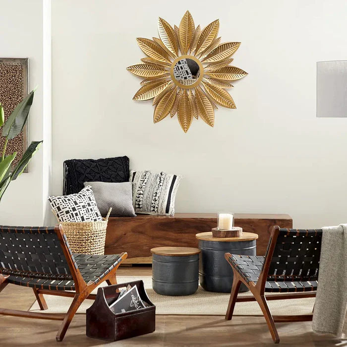 Golden Sunburst Wall Hanging Mirrors