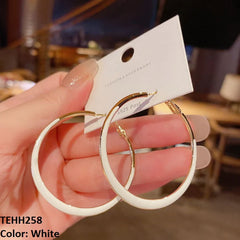 TEHH258 YHC Moon Shape Ear Hoops Pair - CEHH