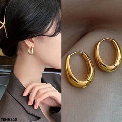 TEHH318 LSH Oval Ear Hoops Pair - CEHH