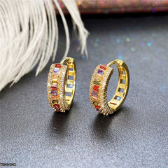 TEHH341 CSH Multi Stone Ear Hoops Pair -CEHH