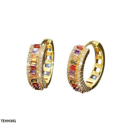 TEHH341 CSH Multi Stone Ear Hoops Pair -CEHH