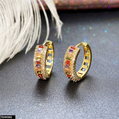 TEHH341 CSH Multi Stone Ear Hoops Pair -CEHH