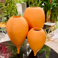 Terracotta Teardrop Vases Set