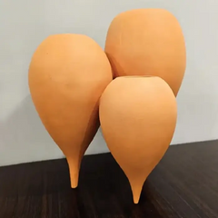 Terracotta Teardrop Vases Set