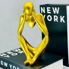 Gold Thinker Abstract Sculpture