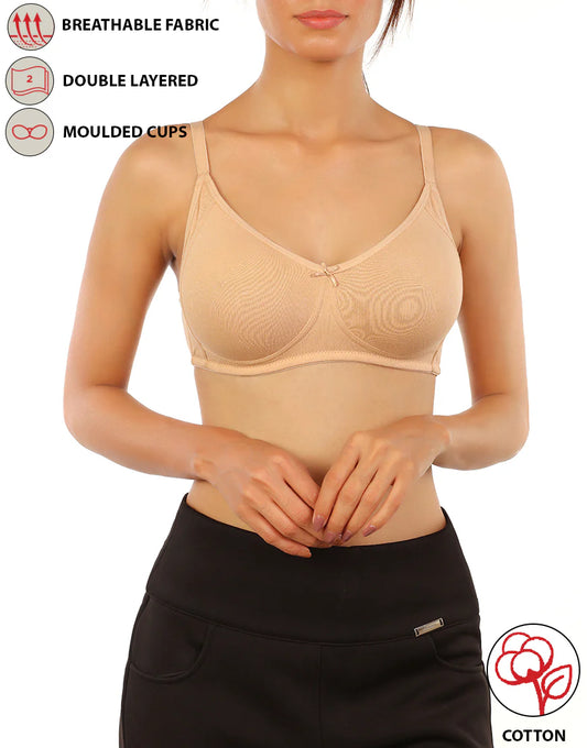 COTTON DOUBLE LAYERED WIRE-FREE BRA-SKIN