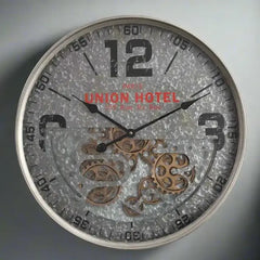 Vintage Moving Gears Retro Wall Clock