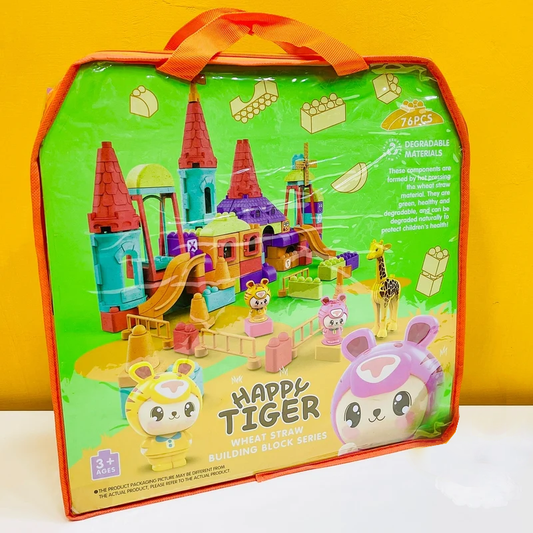 Happy Tiger Wheat Straw Building Blocks – 76Pcs