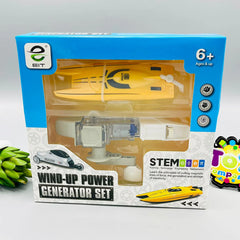 Wind-Up Power Generator Set Kids Boat Toy