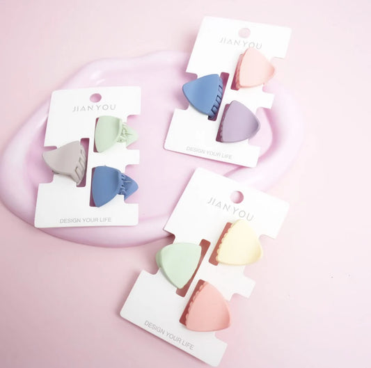 MACARON COLOR HAIR CLAW - SET OF 3