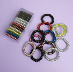 METALLIC - HAIR TIE SET OF 12