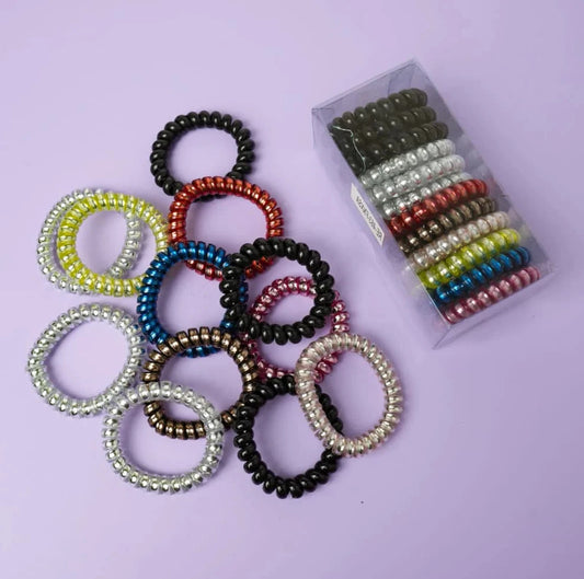 METALLIC - HAIR TIE SET OF 12