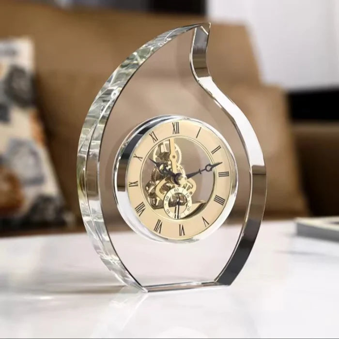 Whisper Crystal Gears Table Clock