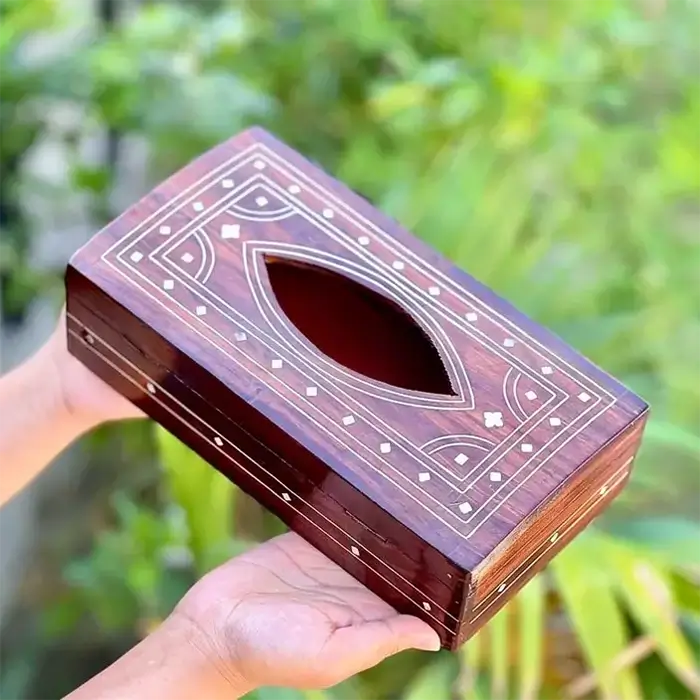 Sheesham Wood Inlay Tissue Box