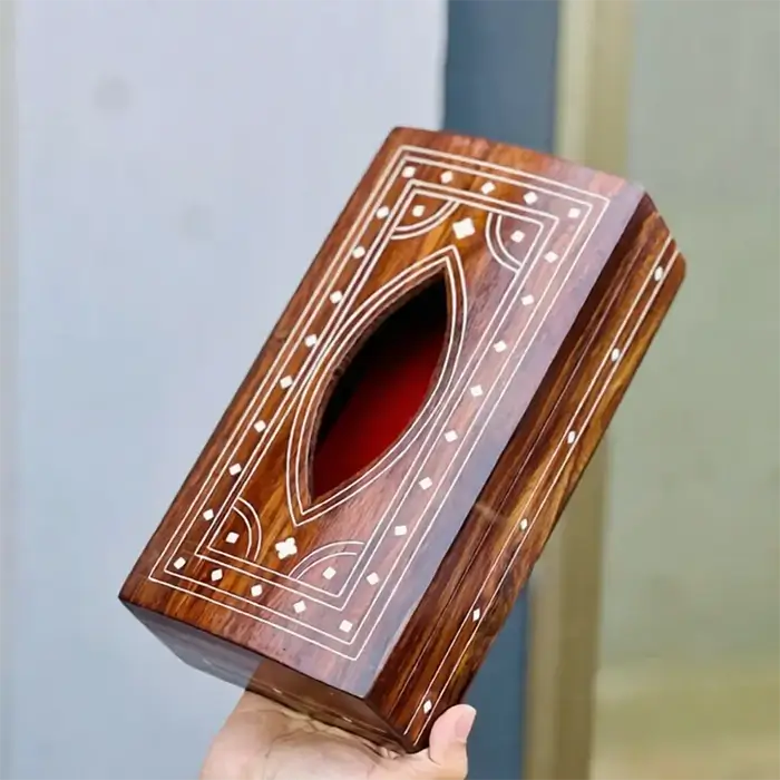 Sheesham Wood Inlay Tissue Box