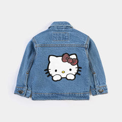 INFANT GIRLS DENIM RIGID WOVEN JACKET-MID BLUE