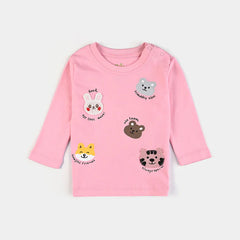 INFANT GIRLS COTTON JERSEY T-SHIRT FRIENDS 1-C.PINK