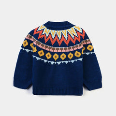 INFANT BOYS ACRYLIC SWEATER THUNDER-BRILL.BLUE