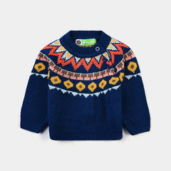 INFANT BOYS ACRYLIC SWEATER THUNDER-BRILL.BLUE