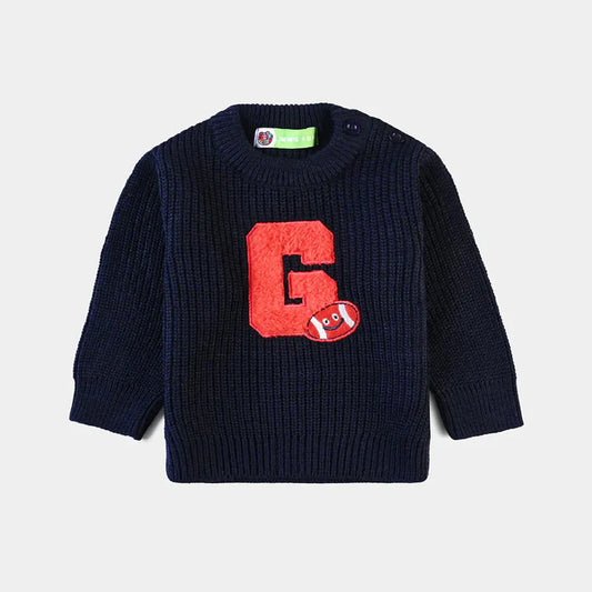 INFANT BOYS ACRYLIC SWEATER GREAT PLAYER-NAVY