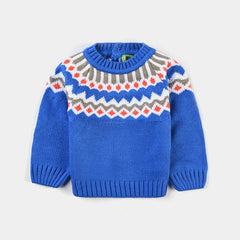 INFANT BOYS ACRYLIC SWEATER TRIBE-BRILL.BLUE